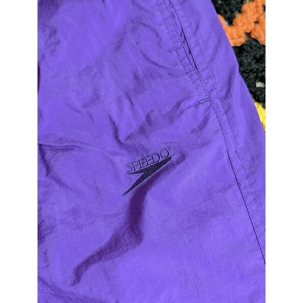 Speedo Vintage Men's Size XL Purple 90s Nylon Lined Active‎ Parachute Pants 24